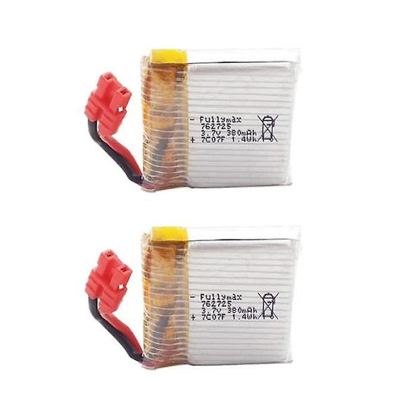 2 STK. Opgraderingsbatteri til Syma X21 X21w X26 X26a Drone, Reservedele, Rc Tilbehør, 3.7V 380