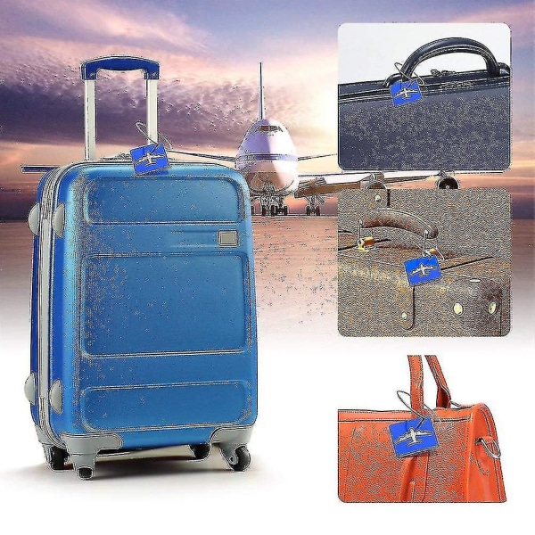 Bagasjemerker for kofferter, 6 pakke bagasjemerker Koffertlapper i aluminiumslegering med stålløkke (tilfeldig farge) v
