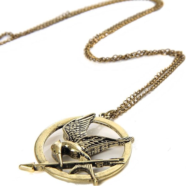 The Hunger Games Victory Mockingjay Katniss Everdeen nål pil halsband Brun, Brun, Metall