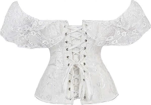 Viktoriansk blondekorsett for kvinner White M