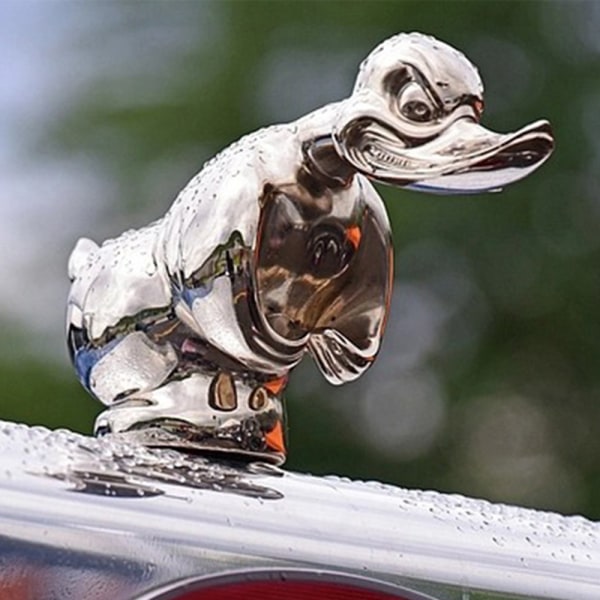 Angry Rubber Duck Hood Decor Bonnet Car Funny Bumper Decor silvery