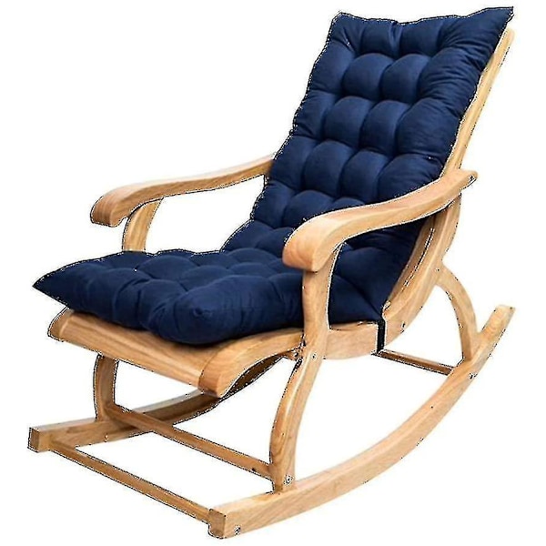 Lang Folding Recliner Rocking Chair Bomulds Pude Blødt Pude Bambus Stolpude Træ Folding