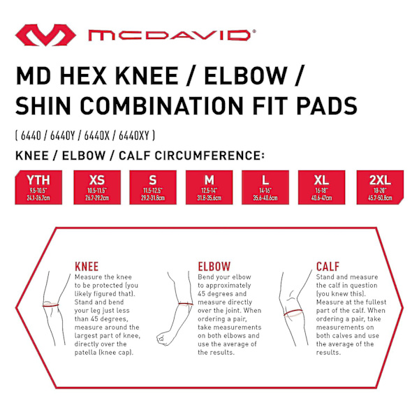 Sports Medicine 6440 Hex Polvi-/kyynärpää-/säärisuoja, suuri, valkoinen