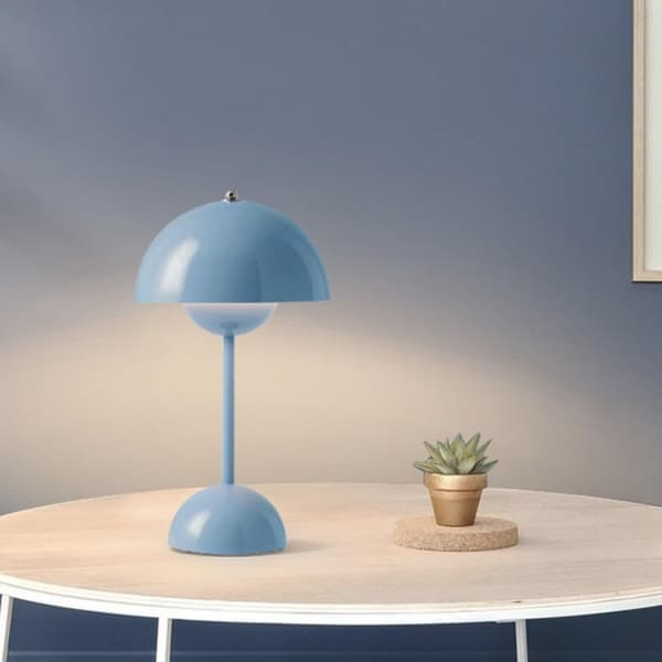 Bud Lamp 30 cm Wireless Touch Lamp Dimmable, 2000mAh Rechargeable Table Lamp, Nordic Bedroom Bedside Lamp Blue Blue