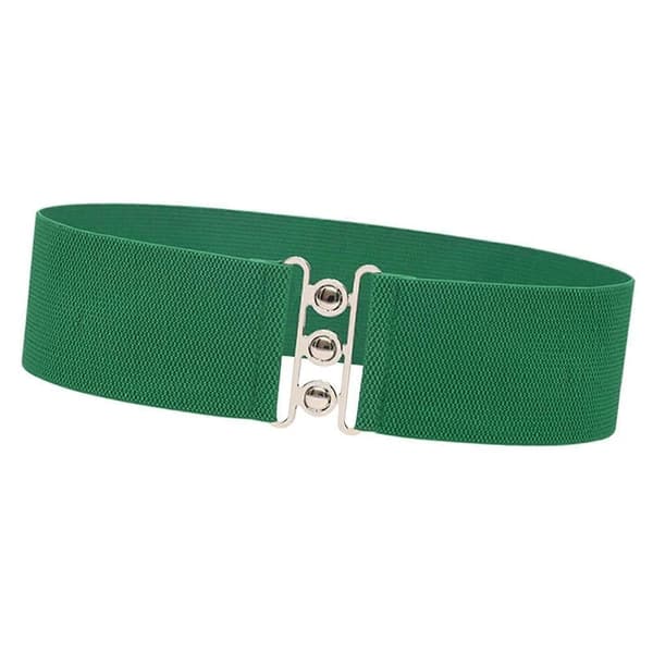 Brett elastiskt midjebälte för kvinnor, stretchigt midjebälte, för kappa jeans Green