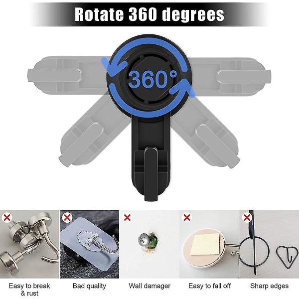 2 st sugkoppskrokar Kraftfulla sugkoppskrokar för badrum, vakuumväggkrokar för handduk, vattentät