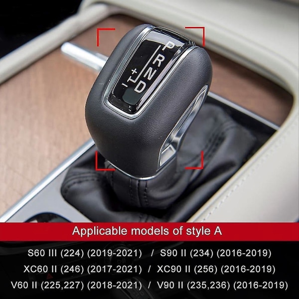 Bilgirskifteknapper Dekselklistremerker Girskiftknapp for Xc60 Xc90 S60 V60 S90 V90 S80 V40