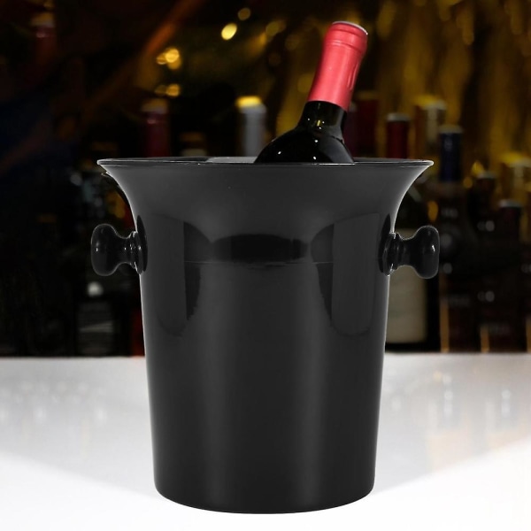 Wine Dump Sort Plastik Vinspyttebakke - Standard Størrelse Med Sort Tragt Champagne Spand