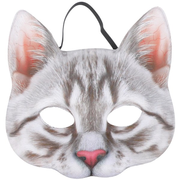 Bedårende simulert kattemaske Realistisk kattemaske Carnival Party Cat Mask Maskerade kostymemaske
