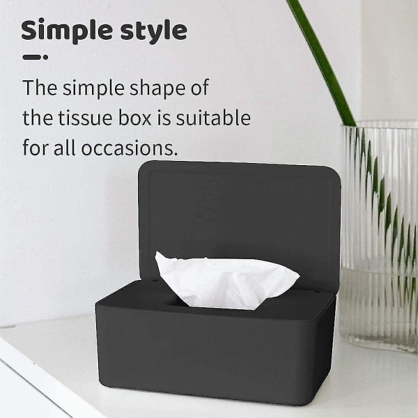 Feuchttcher Box Baby, Toiletpapirboks Fugtig Med Låg, Til Tørre Og Våde Silkepapir, Servietbokse, Til Hjemmet Og Kontoret (sort)