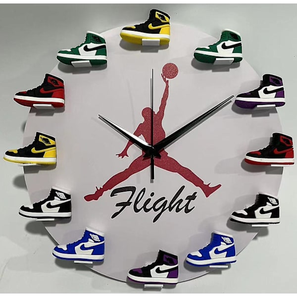 Aleko Aj Klokke Basketball Rekvisita 3d Tredimensjonal Skoform Aj1-12 Generasjon Veggklokke Liten Aviator Sko Jordan Klokke