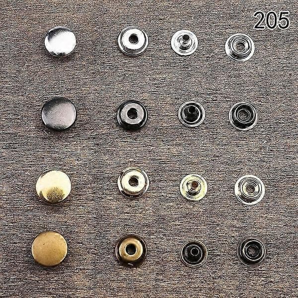 Lmdz Lær Trykknapper Kit 9mm/10mm/12mm Metallknapper Trykknapper for Klær & DIY Håndverk