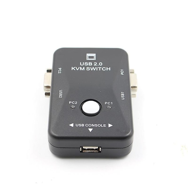 KVM-switch 2 Portar VGA Switch USB 2.0 KVM Mus Switch Tangentbord 1920x1080 Box Delningsswitch VGA S