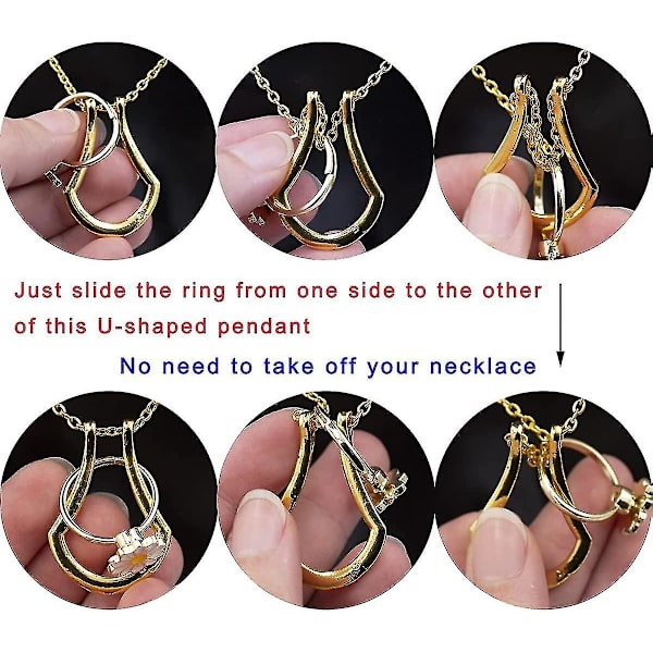 Ringhållare Halsband för Kvinnor Flickor Ringhållare Halsband för Fru Flickvän Mamma Ringhållare Hänge Smycken Presenter