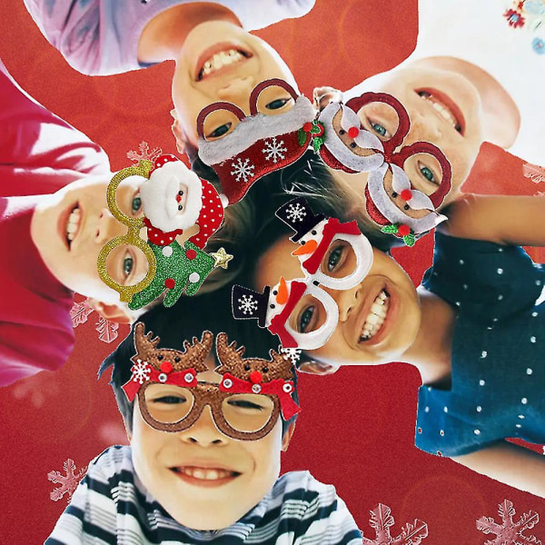 Julebriller Fest Briller Innfatninger Julepynt Kostyme Briller For Xmas Parties 9 piece set