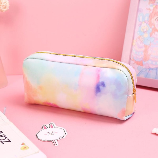 Söpö pieni tuore kirjallinen kosmetiikkalaukku Värikäs sarja Naisten hieno kynäkotelo Case Säilytyslaukku (suuri koko, yksi pakkaus)