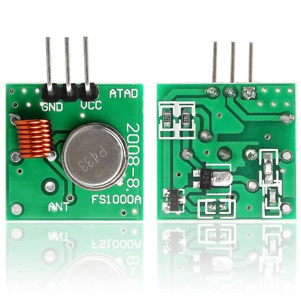 3 433 Mhz radiolähetin- ja vastaanotinmoduuli + 433 MHz antenni kierrespiraalijousi kaukosäädin