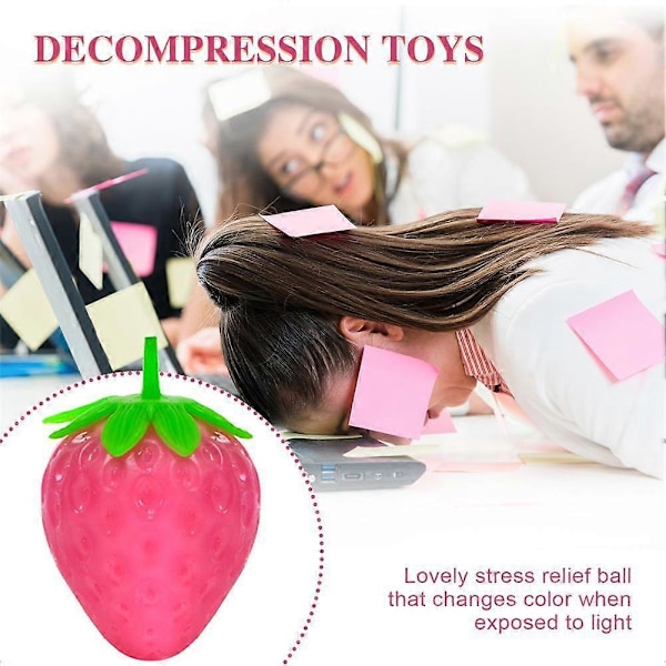 Simulerad Jordgubbe Squishy Frukt Anti-stress Klämboll Dekompression