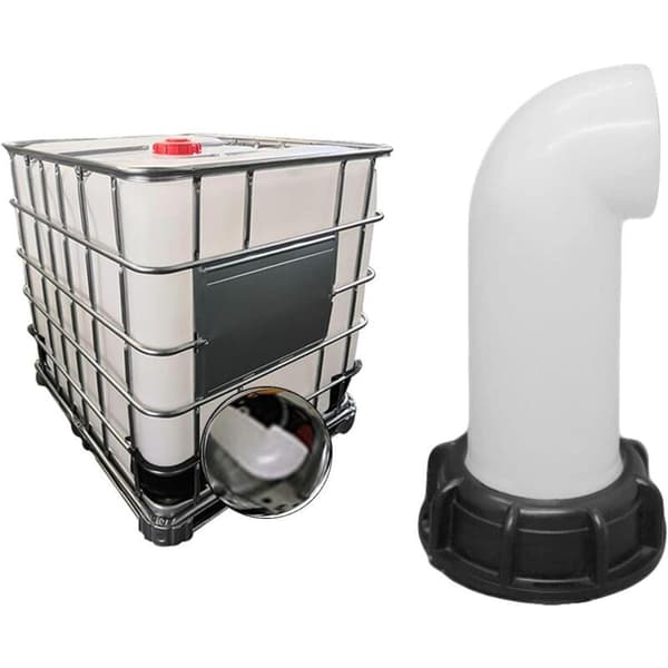 st Vanntank Dyseventil, Vanntankventil, IBC Vanntankadapter 60mm, for Død IBC Tank (Hvit)