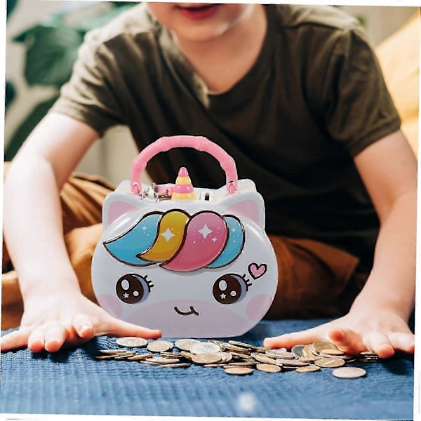 Spargris Unicorn för barn med lås spargris för flickor barn spargris järn barn nyckel