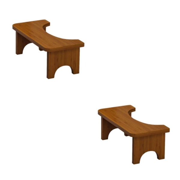 1/2 Bambuu-WC-jakkara Ei Liuku Pyyhkäisyistuimen Vanhukset Potta Kyykky Tawny 2PCS