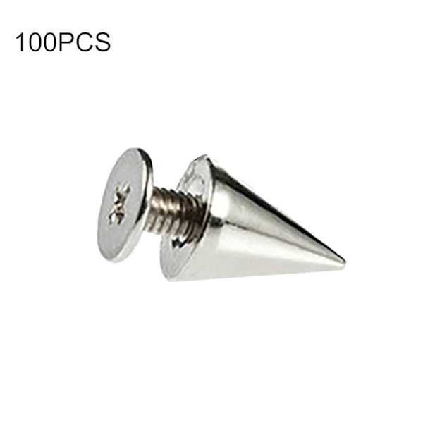 100st 9,5mm Punk Silver Kon Nitar Skruvrygg Studs DIY Hantverk Coola Nitar Szkydv