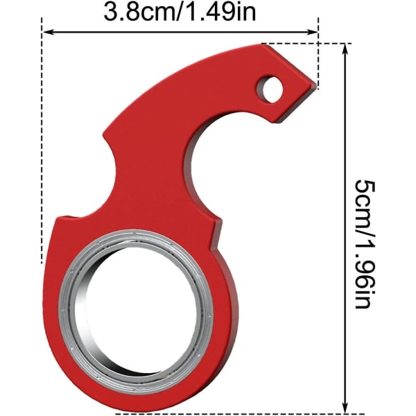 Nøkkelring Spinner Fidget Ring Toy, Key Spinner, Spinnende nøkkelring, Fidget nøkkelring, sanseleker Fidgets Squishy Toys Red