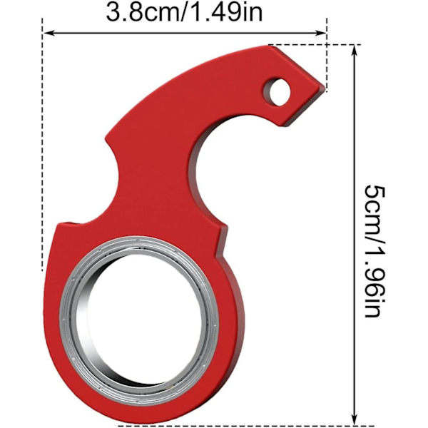 Nyckelring Spinner Fidget Ring Leksak, Nyckel Spinner, Snurrande Nyckelring, Fidget Nyckelring, Sensoriska Leksaker Fidgets Squishy Leksaker Red