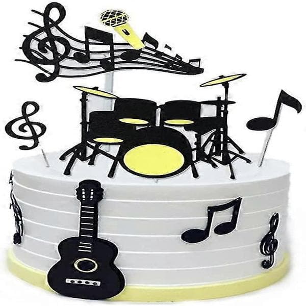 Musiknoder Kagepynt, Musiktema Fødselsdagsfest Tilbehør, Musiknoder Cupcake Pynt Guitar Kagepynt Til Musikerfest Baby Shower