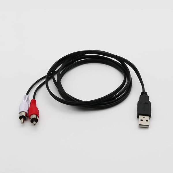 1,5M Usb A Han Til 2X Rca Phono Han Av Kabel Ledning Pc Tv Aux Audio Video Adapter
