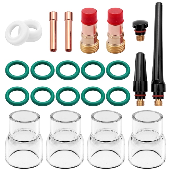 23st Tig Stubby Gaslins 17gl332 3/32tum & 12 Kopp & Tig Gaslins Aluminiumoxid Munstycks Kit För Db 17/18/