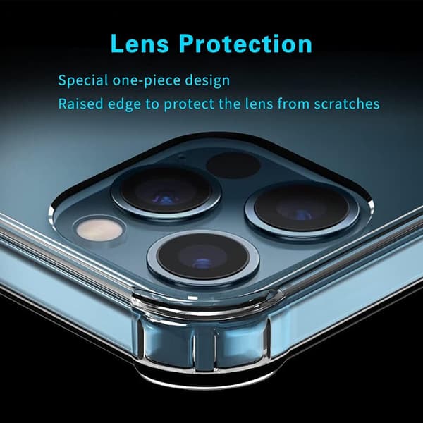 Etui til iPhone 12 og iPhone 12 Pro, med luftpude [stødabsorberende] cover til iPhone 12/12 Pro - Krystalklar, 6,1 tommer