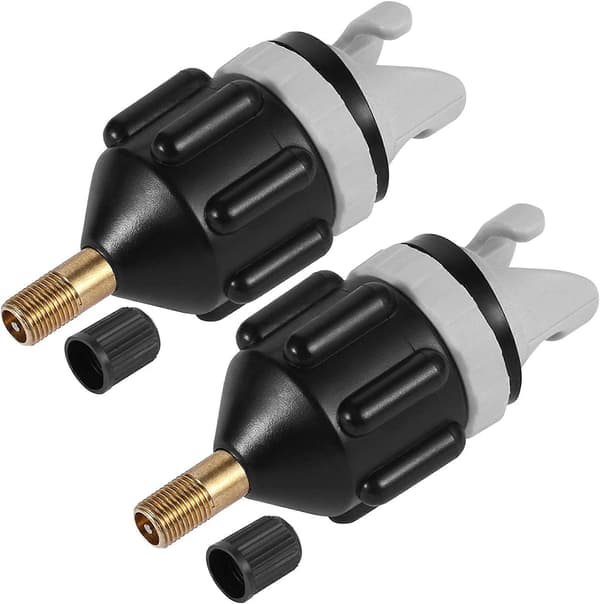 2-pak SUP-pumpeadapter, bærbar SUP-ventiladapter, kano kajak oppustelig båd luftpumpe tilbehør (sort)