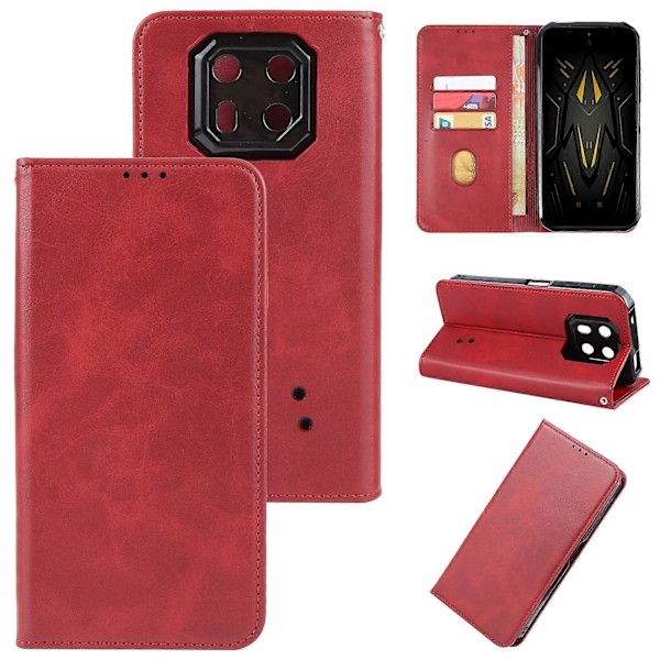 Magneettisuljettava nahkainen puhelinkotelo Red For Ulefone Armor 22