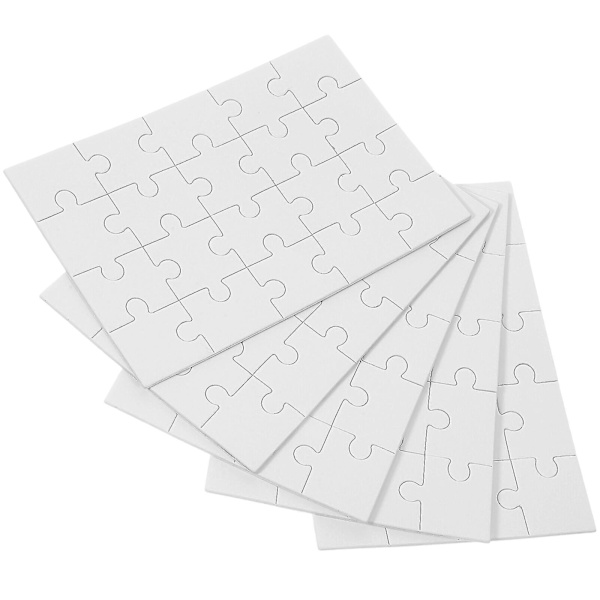 5 sæt blanke puslespil Sublimation Transfer Puslespil Blank Jigsaw Puslespilsbrikker til DIY