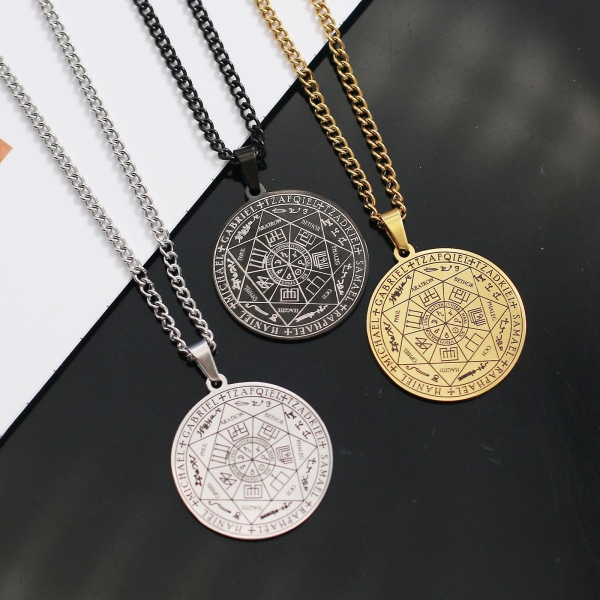 De syv ærkeengle amulet vedhæng halskæder smykker gave til kvinder kjole Silver