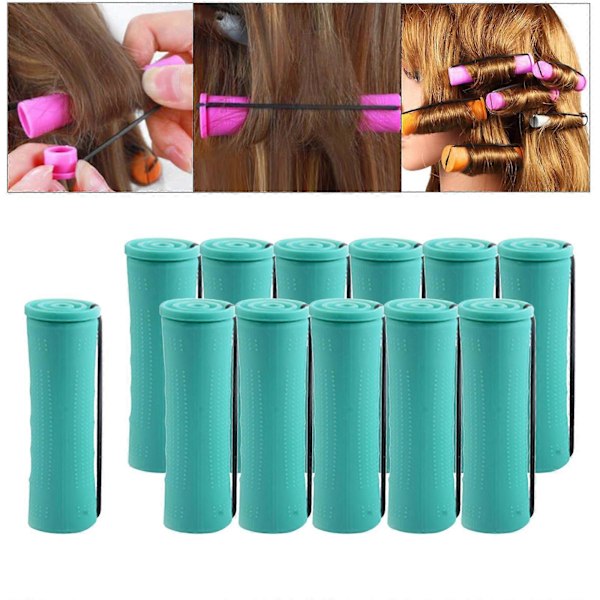 Kalla Permanentrullar Hår Värmelösa Rullar Styling Frisörverktyg 12Pcs 2.5cm