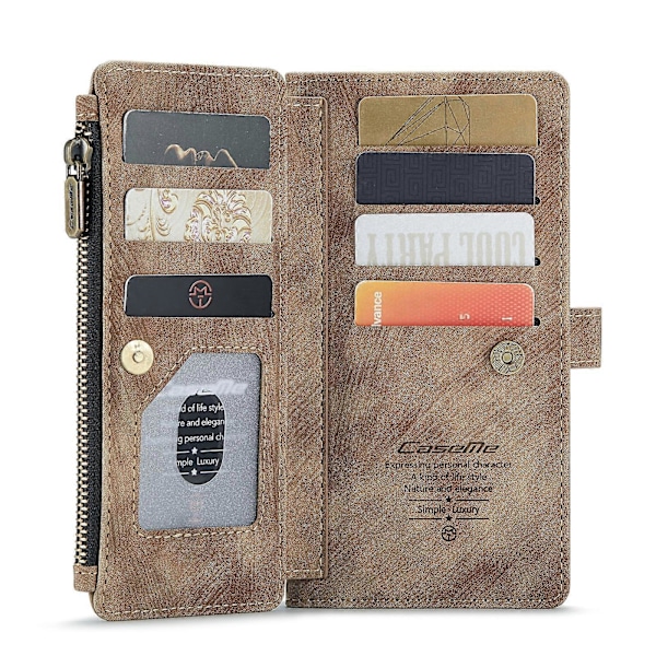Til Samsung Galaxy A13 4G/A13 5G/A04S/A04/M13 5G CaseMe C30 Multifunktionelt Telefon Læder Etui Brown