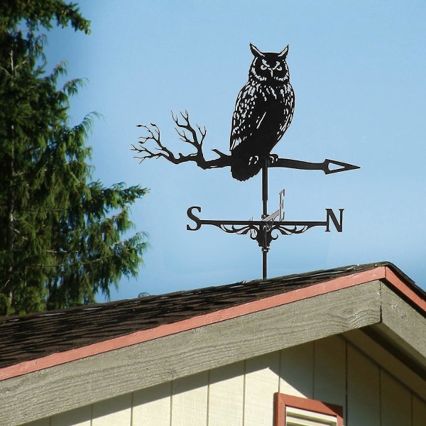 Weathervane Metal ruostumatonta terästä Retro Animal Patio Garden Outdoor Roof, Owl