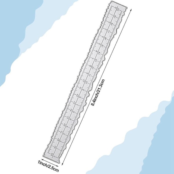 3 kpl 21,3 cm Metallisia Epäsäännöllisiä Reunaviivaimia Korttien Valmistukseen, Leikekirjoihin, Kouluun ja Toimistoon as shown