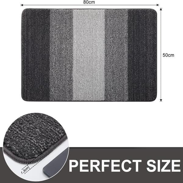 Dørmåtter Indendørs, Maskinvaskbare Bløde Dørmåtter, Smudsafvisende Dørmåtte, Superabsorberende Entrémåtte (50 X 80 cm, Grå) Grey