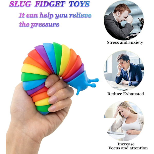 Ledd Snigel Sensorisk Leksak, Rolig Sensorisk Leksak Som Kan Vridas Omtänksamt, Bra För Att Frigöra Stress - (färgglad)