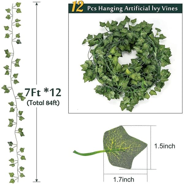 Kunstige planter Lysstreng 84ft 12 Pakke