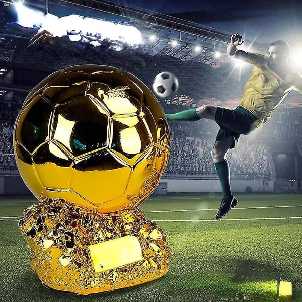 2023 Golden Ball Trophy Benzema Soccer Final Scorer Model Resin Soccer Cup Fan Collection Souvenir fodboldstøvler Shape Trophy 21cm