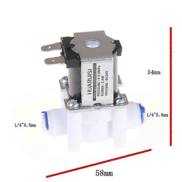 Elektrisk vannventil 24V DC Solenoidventil 1/4\" Slangtilkobling RO-kontroller