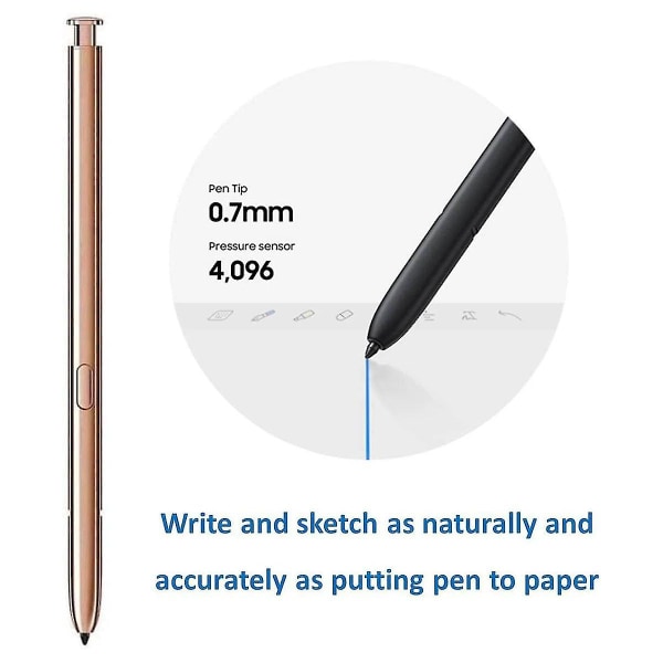 Bluetooth Stylus Pen för Note 20 Ultra S 4096 trycksensor för Galaxy Note 20 & Note 20 Ultra 5G version Gold