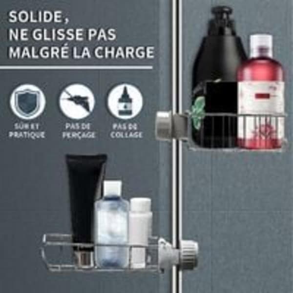 2 stk. Duschyller Uden Boring - Duschshampoo Holder - Dusch Tvålholder Dusch Caddy Duschkurv Duschgel Opbevaring Badeværelse Badekar