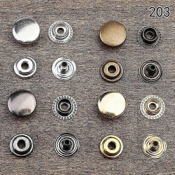 Lmdz Læder Trykknapper Kit 9mm/10mm/12mm Metalknapper Trykknapper til Tøj & DIY Håndværk