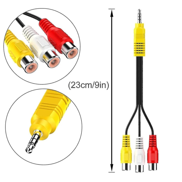 3,5 mm - 3 RCA -kaapeli videokomponentti AV-sovitinkaapeli TCL-televisiolle