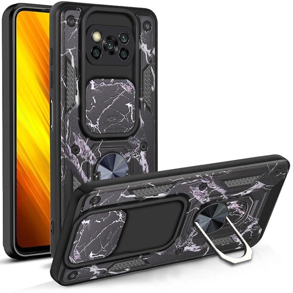 Ansök till för Xiaomi Pocophone Poco X3 Nfc Case Kamouflage Magnetisk Bilhållarring Stötsäker Armor Phone case För Poco X3 Pro Cover Mobiltelefon Camouflage Black For Poco X3 Nfc